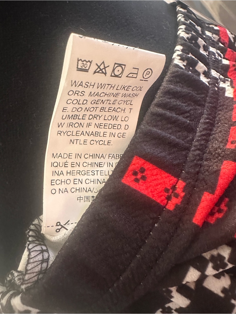 Plaid Pencil Skirt in Black, White & Red - Picture 6 of 8